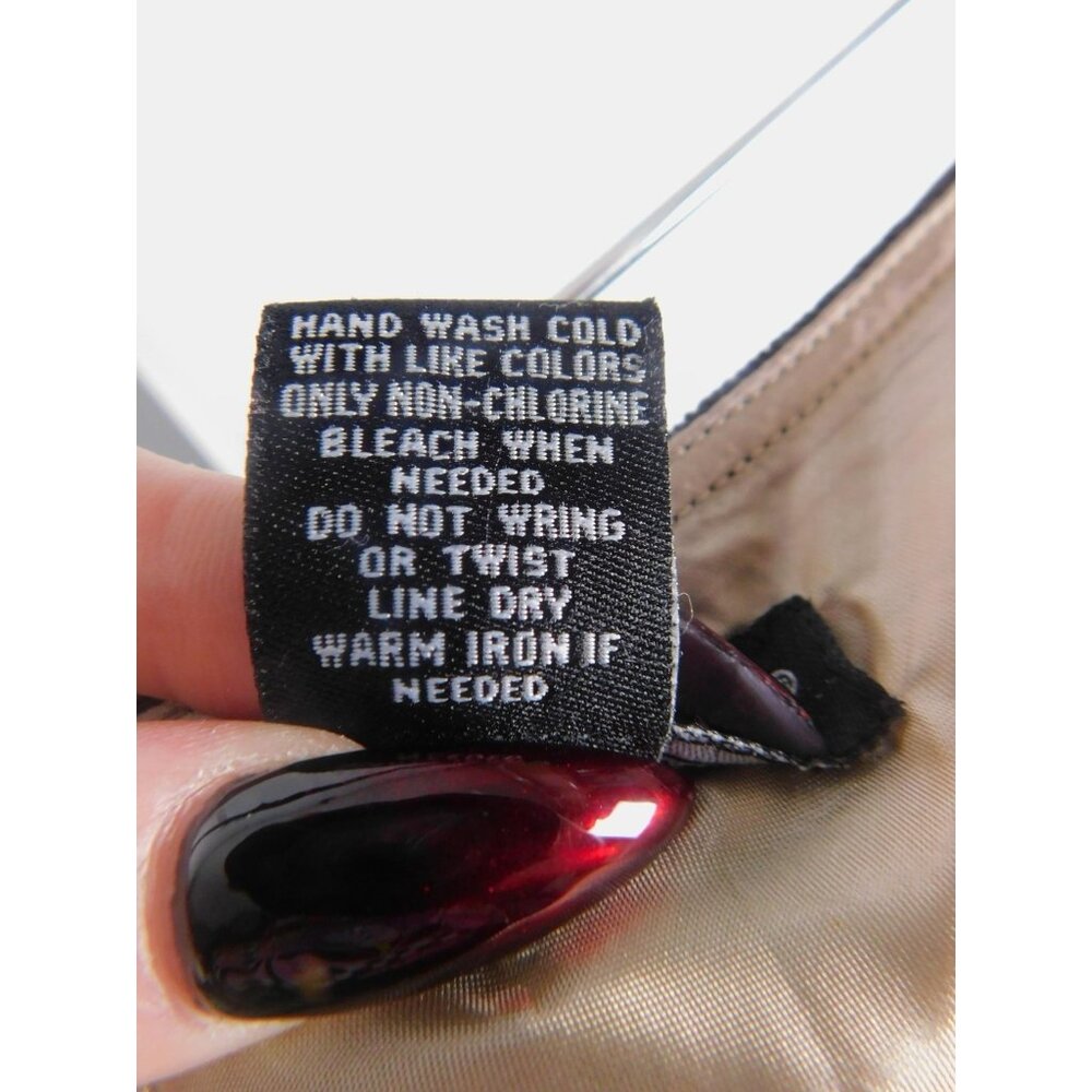 Willi Smith Black Floral Bead Embroidered Skirt Cotton Blend Boho Witch 8 - Picture 9 of 9